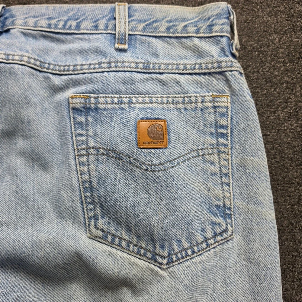 Carhartt Jeans Mens 40x30 Blue Light Wash Denim B18 STW Workwear Traditional Fit